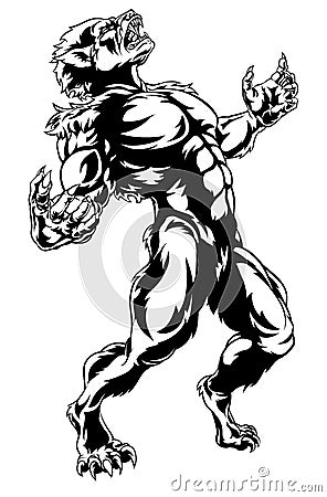 Werewolf Horror Monster Vector Illustration