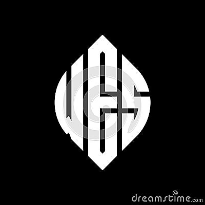 WES circle letter logo design with circle and ellipse shape. WES ellipse letters with typographic style. The three initials form a Vector Illustration