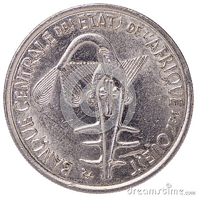 100 West African CFA francs coin, 2002, face Stock Photo