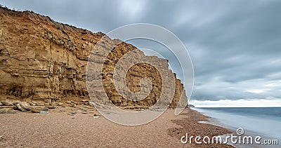 West bay beach on the Dorset Jurassic coast Stock Photo