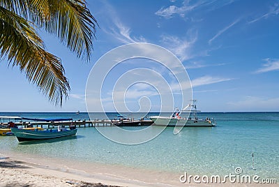 Infinity Bay Beach Resort at West Bay beach, Roatan Island, in Honduras Editorial Stock Photo