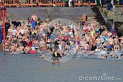 West bay boxing day swim 2018 Editorial Stock Photo