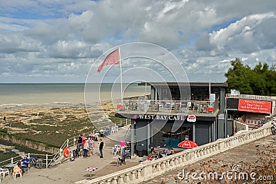 West Bay Cafe in West Bay, Westgate-on-Sea, Thanet, Kent, UK Editorial Stock Photo