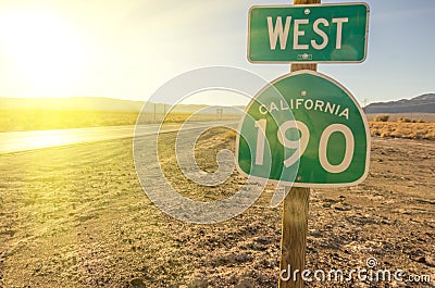 West California 190 signboard Stock Photo