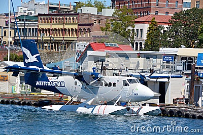 West Coast Air is a scheduled airline operating de Havilland Canada Editorial Stock Photo