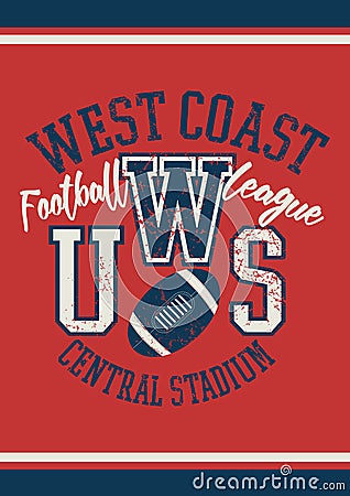 West Coast football league jersey poster Vector Illustration