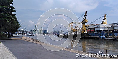 West Coast park shipyard in Singapore Editorial Stock Photo