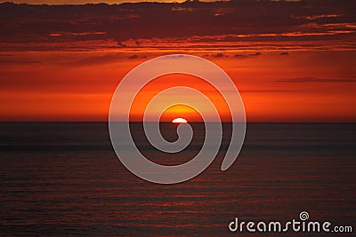 Sunset Over Pacific Ocean Stock Photo