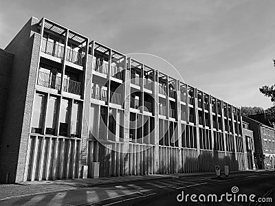 West Court accomodation in Cambridge in black and white Stock Photo