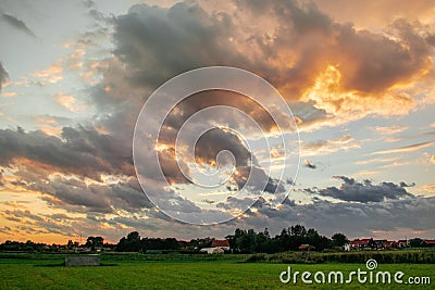 Beautiful sky Ouddorp, The Netherlands Stock Photo