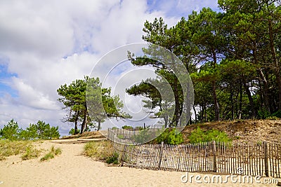West french atlantic coast in Talmont beach with sea sandy horizon view from France Stock Photo