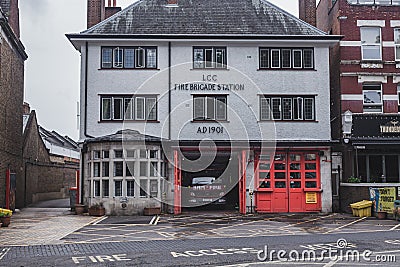 West Hampstead Fire Brigade Station on West End Lane, London Editorial Stock Photo