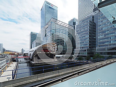 West India Quay DLR station Editorial Stock Photo