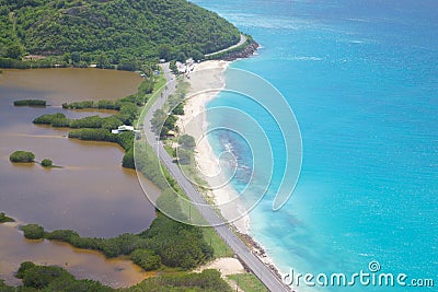 West Indies, Caribbean, Antigua, Darkwood Beach Editorial Stock Photo