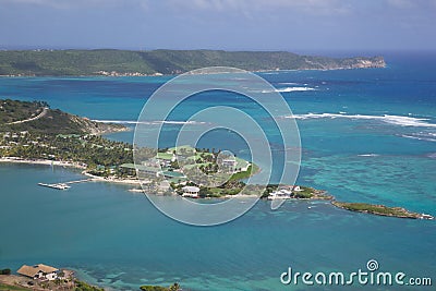 West Indies, Caribbean, Antigua, View of Mamora Bay, St James Club Editorial Stock Photo