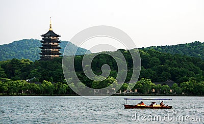 West Lake in Hangzhou Editorial Stock Photo