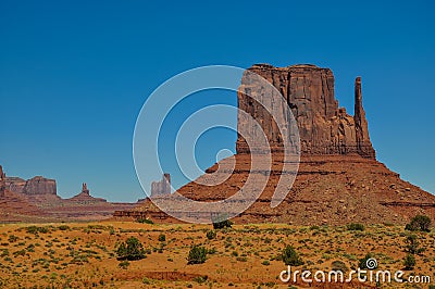 The West Mitten Butte, rock formation, in Monument Valley, Arizona Stock Photo