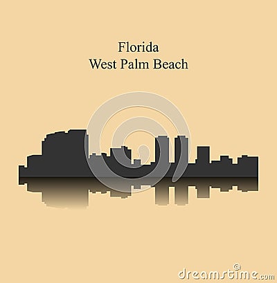 West Palm Beach, Florida city silhouette Vector Illustration