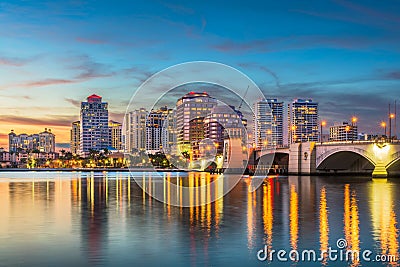 West Palm Beach Florida Skyline Stock Photo