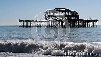 West Pier Brighton in the United Kingdom Stock Photo