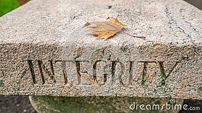 The West Point Integrity bench. Stock Photo