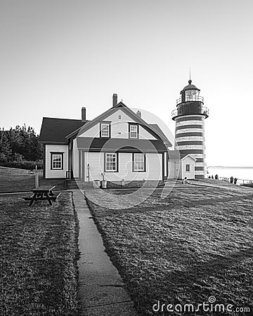 West Quoddy Head Lighthouse, in Lubec, Maine Editorial Stock Photo