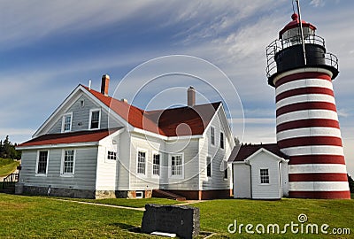 West Quoddy Head Lighthouse, Maine. USA Stock Photo