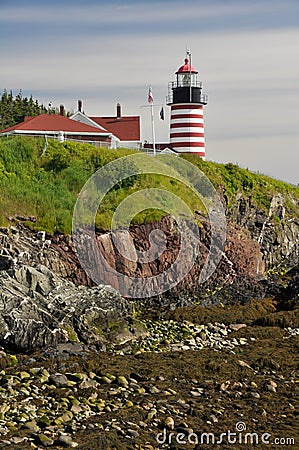 West Quoddy Head Lighthouse, Maine. USA Stock Photo
