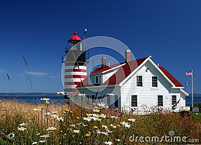 West Quoddy Lighthouse Stock Photo