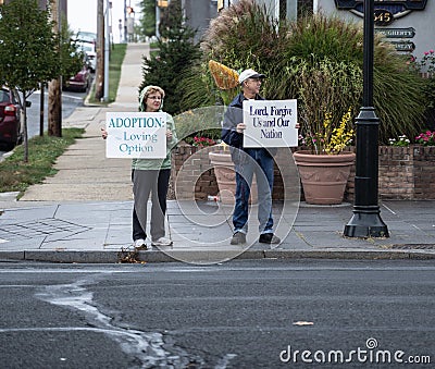 West Reading, Pennsylvania, October 6, 2019: Life Chain Event Editorial Stock Photo