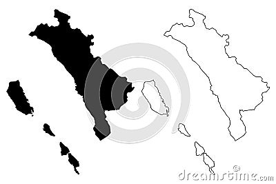 West Sumatra map vector Vector Illustration