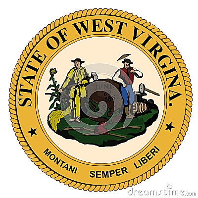West Virginia State Seal Vector Illustration