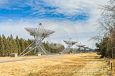 Westerbork row of synthesis Radio Telescope Stock Photo