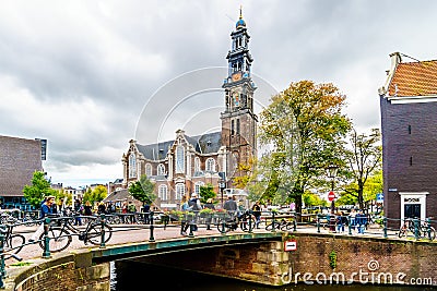 The Westertoren tower in Amsterdam, the Netherlands. Editorial Stock Photo