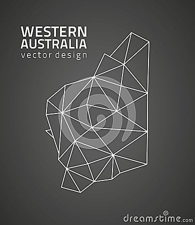 Western Australia black triangle vector mosaic outline map Vector Illustration