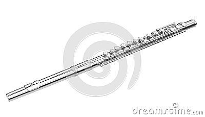 Western Concert Flute Isolated Stock Photo
