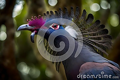 Western crowned pigeon Generated Ai Stock Photo