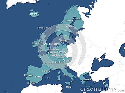 Western europe map Stock Photo