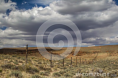 Western Fence Line Stock Photo