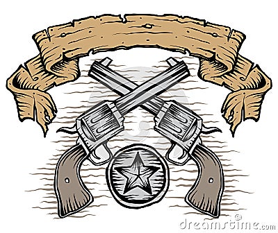 Western Guns Vector Illustration