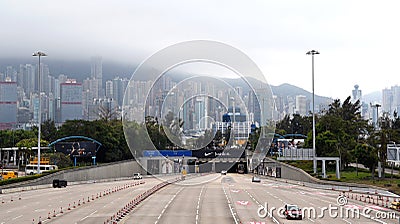 Western Harbour Tunnel in Hong Kong Editorial Stock Photo