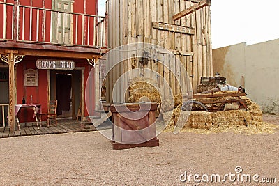 Western houses on the stage of the O.K. Corral gunfight in Tombstone, Arizona Editorial Stock Photo
