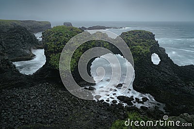 Iceland nature landscape. Gatklettur Stock Photo