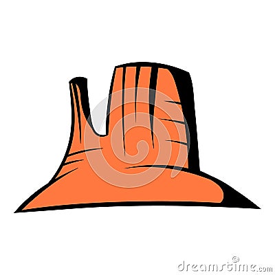 Western rocks icon, icon cartoon Vector Illustration