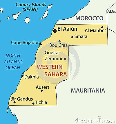 Western Sahara - vector map Vector Illustration