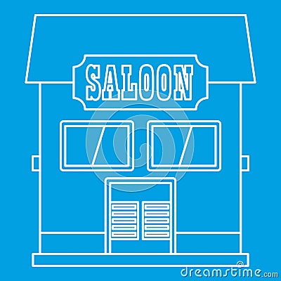 Western saloon icon, outline style Vector Illustration