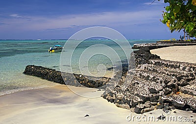 Western Samoa beachscape Stock Photo