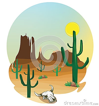 Western scene Vector Illustration