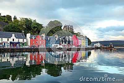 Western Scotland Isle of Mull Colorful town of Tobermory - ca Editorial Stock Photo
