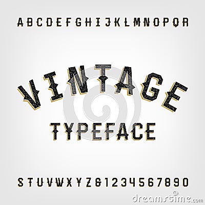 Western style retro distressed alphabet vector font. Vector Illustration